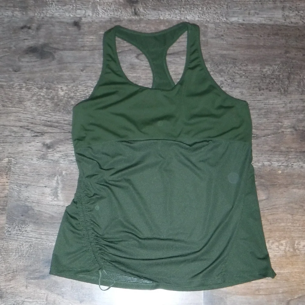 Fabletics Athletic Tank Top Racerback Olive Green Activewear Workout Fitness‎